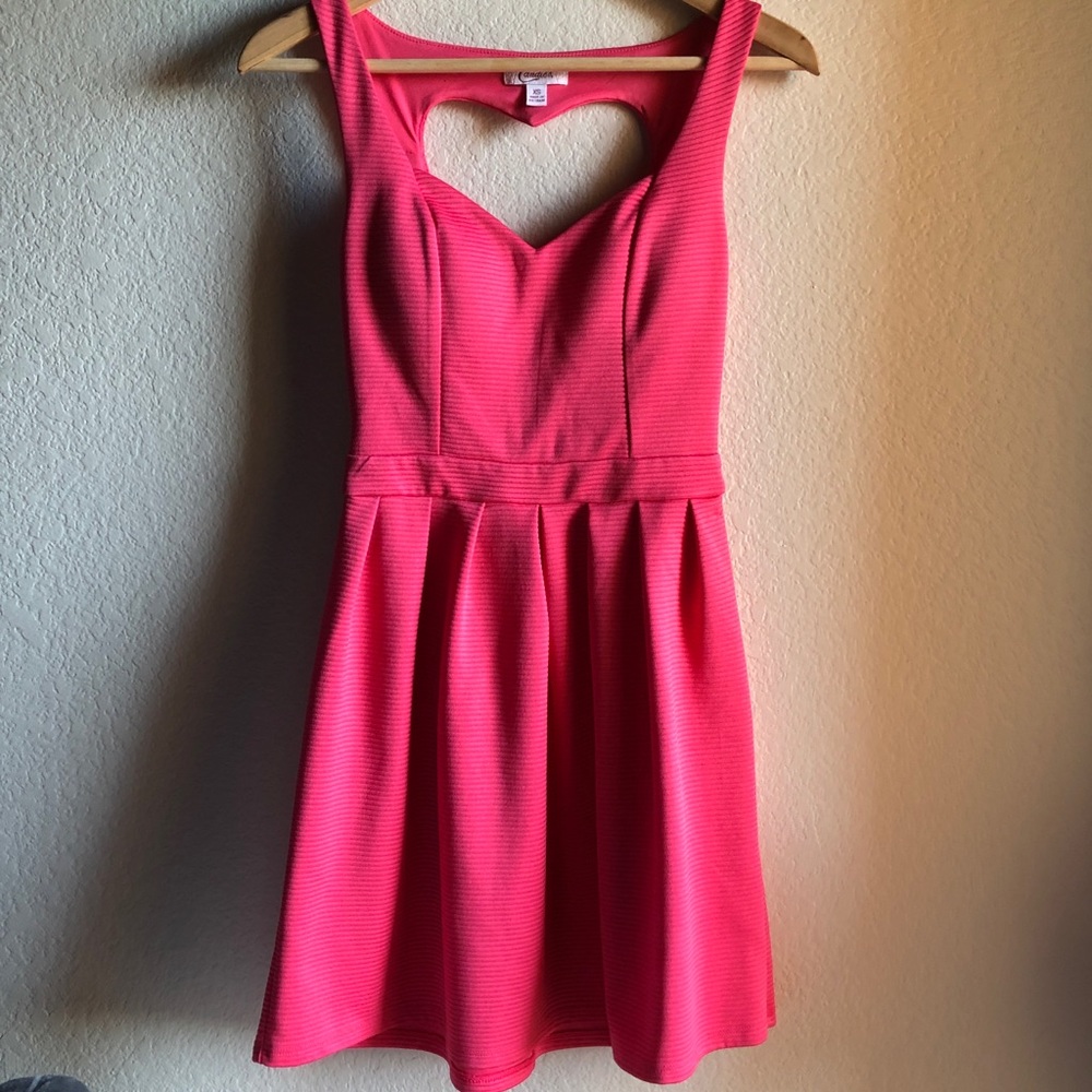 Pink Cute Heart Back Dress
